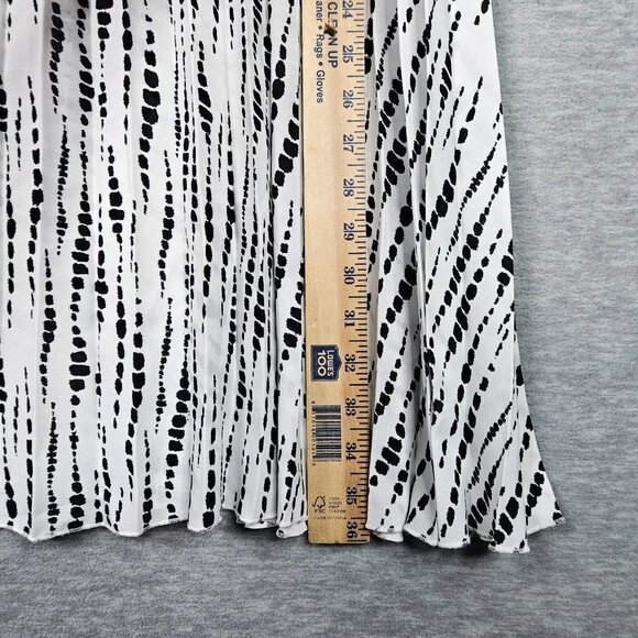 ZARA Women's Black and White Printed Midi Pleated Skirt Size M - Picture 4 of 6